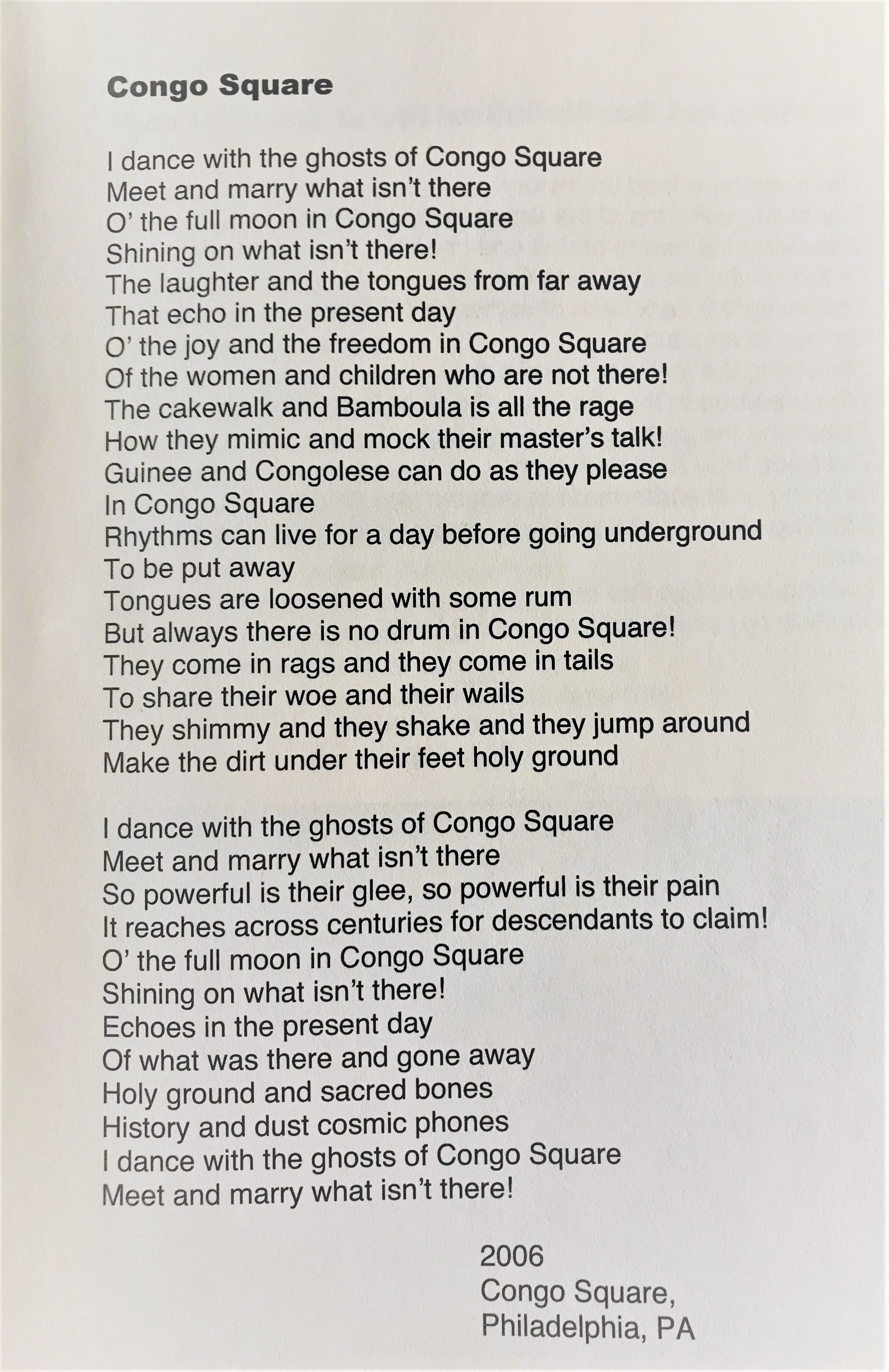 Congo Square poetry